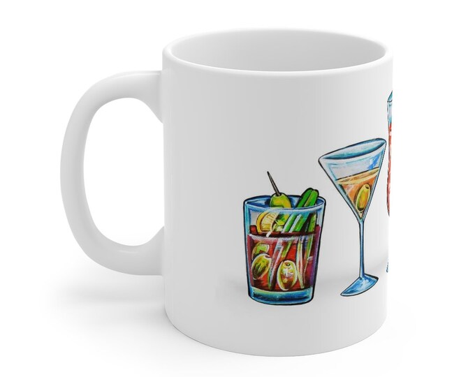 Cocktails | Sazerac, Martini, Hurricane, Mint Julep, Blood Mary Mug 11oz