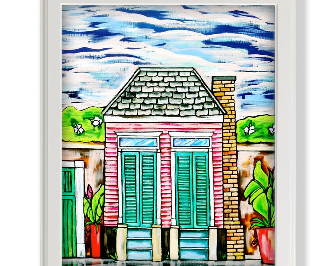 The Pink House | Premium Matte Print | Various Sizes | Architectural Art | Reproduction | Unframed