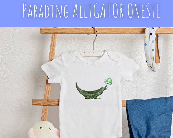 Parading Alligator  | Onesie® Baby Bodysuit