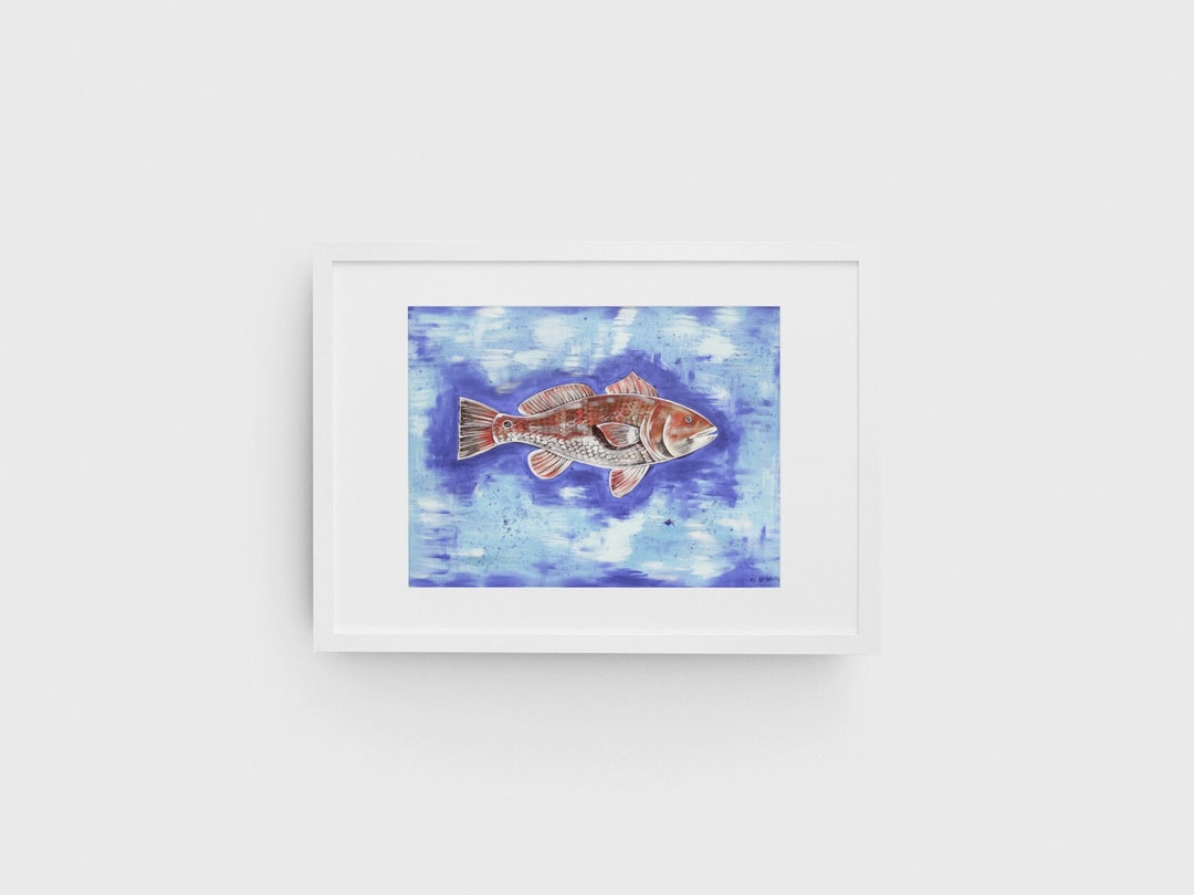 Redfish Premium Matte Horizontal Poster Print Nautical Wall Art Gulf of