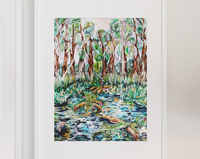Cypress Bayou | Premium Matte Vertical Art Print | Various Sizes
