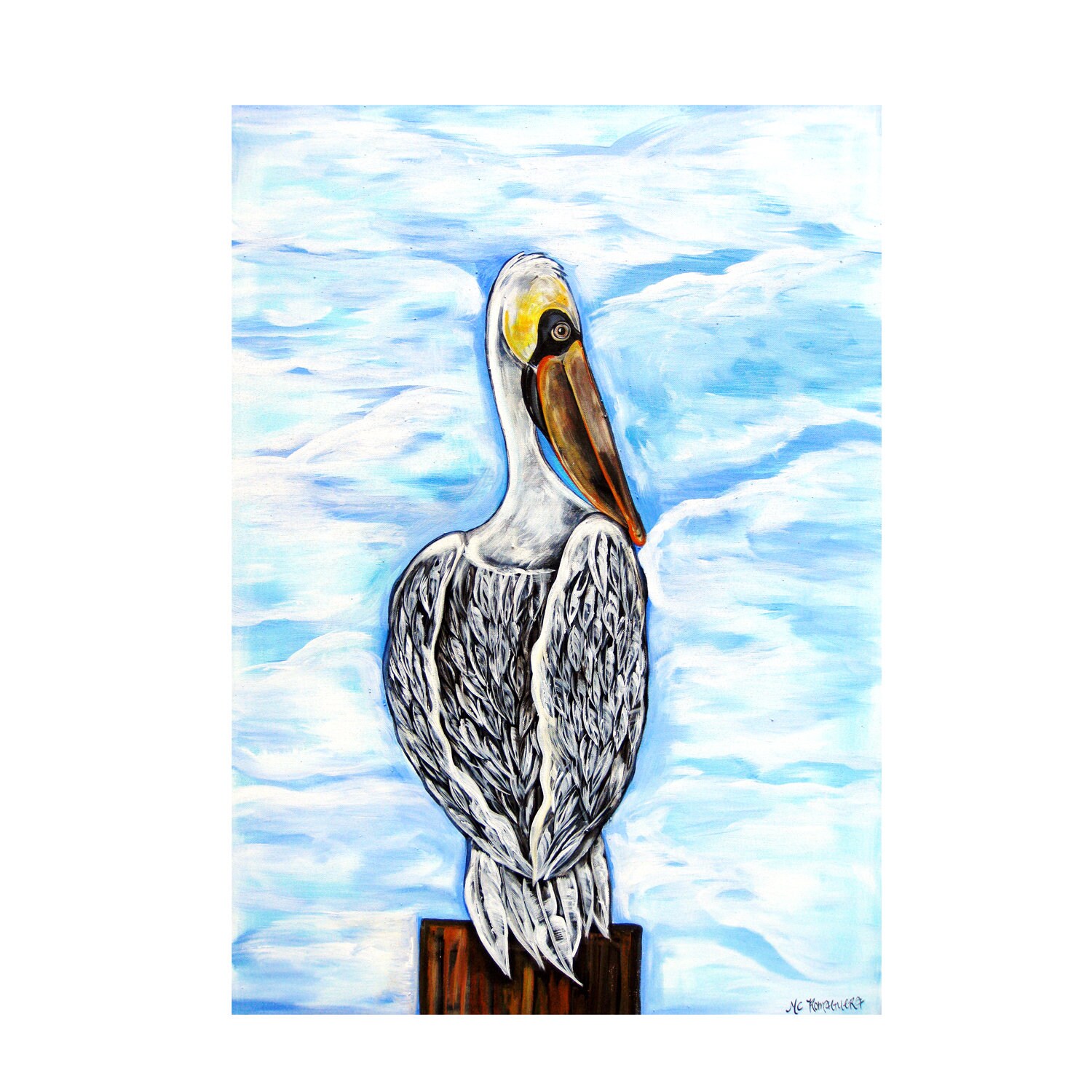 Pontchartrain Pelican Canvas Gallery Wraps Pelican Coastal Wall Art