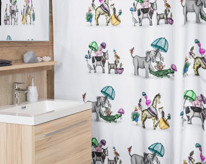 Parading Animals | Shower Curtains | Second Line Inspired Design