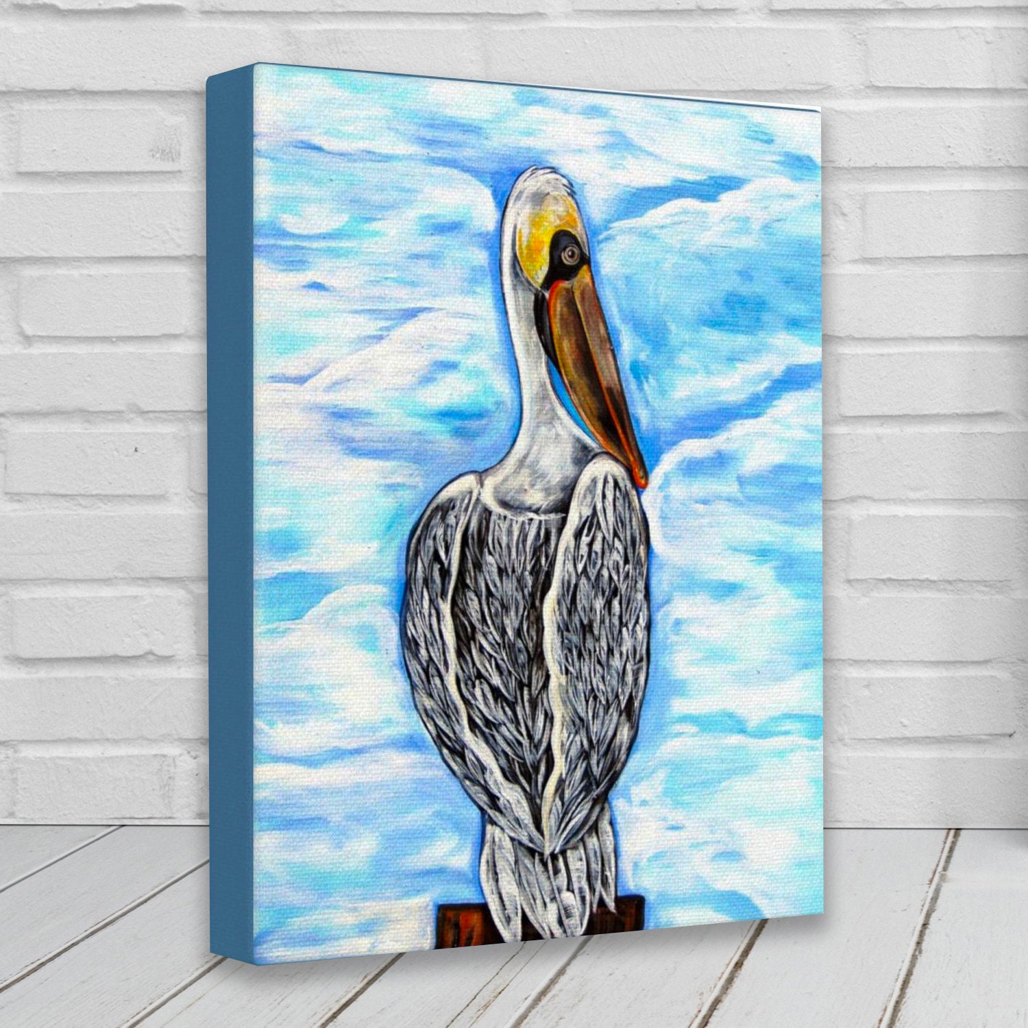 Pontchartrain Pelican Canvas Gallery Wraps Pelican Coastal Wall Art