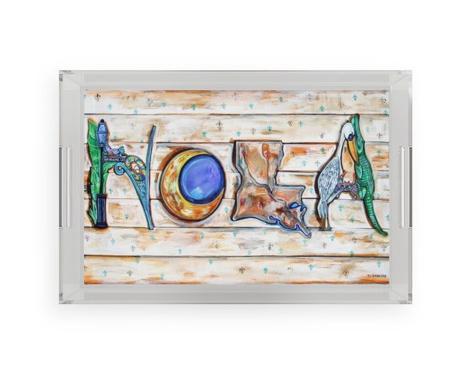 Nola | Acrylic Serving Tray | New Orleans Inspired Gift or Decor