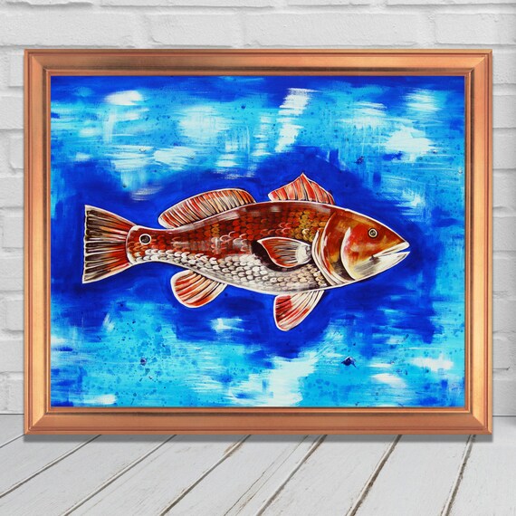 Redfish Premium Matte Horizontal Poster Print Nautical Etsy