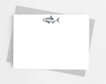 Tarpon Invite or Card | 5" by 7" DIY Printable Download | Digital File JPEG and PDF | Silver Fish Art