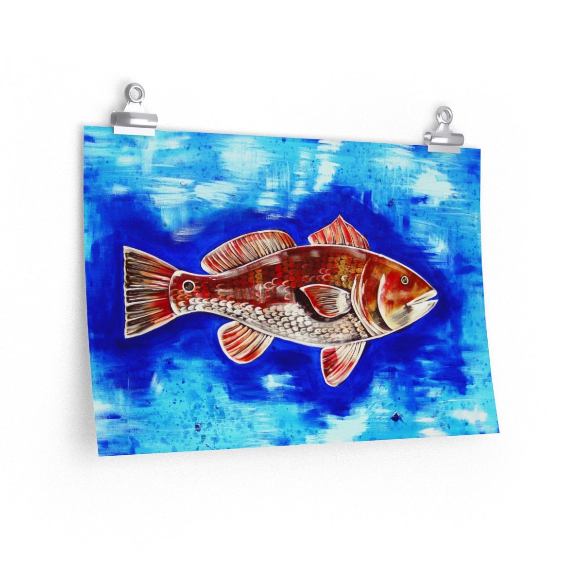 Redfish Premium Matte Horizontal Poster Print Nautical Etsy