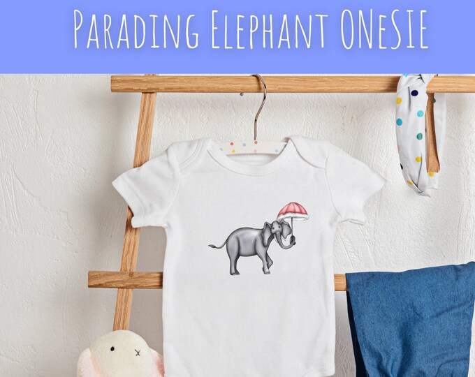 Parading Elephant  | Onesie® Baby Bodysuit