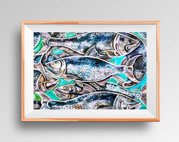 Tarpon's Tale | Premium Matte Horizontal Poster Print | Nautical Wall Art Decor | Various Sizes