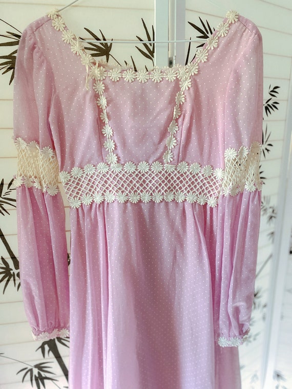 VINTAGE pink prairie dress - image 2