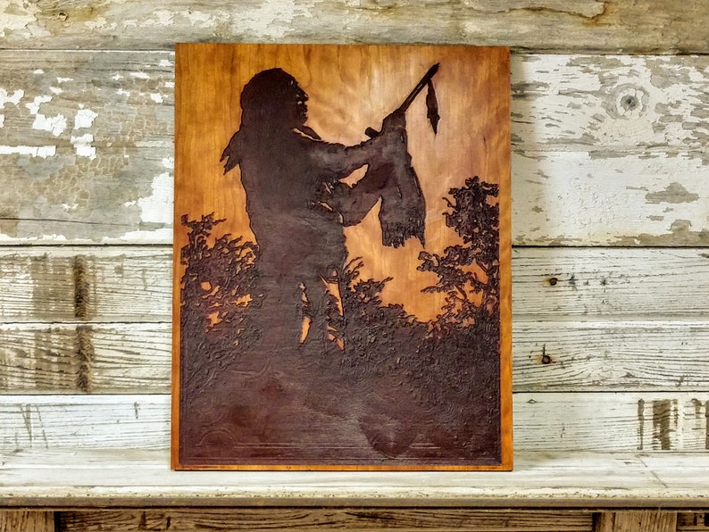 Native American Indian Wood Carved Wall Art Hanging | Etsy