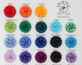 Men's Lapel Flower_Satin Mum clutch pin- available in 33 colors - 2 inches (5 cm)