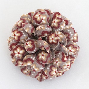 Men's 2" (5cm) Faded Burgundy and Beige Lapel Flower (Clutch Pin)