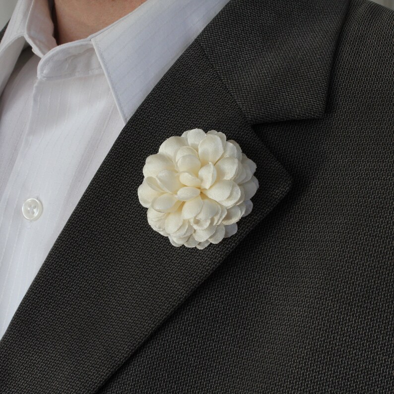 Men's Lapel Flower_satin Mum Clutch Pin Available in 33 Etsy