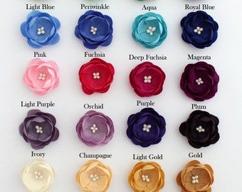 Men's Lapel Flower_Satin Buttercup (Clutch Pin) 1" (2.5cm), comes in 32 colors