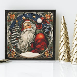 Art Nouveau Santa Claus Cross Stitch Pattern - PDF Download