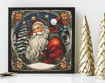 Jugendstil Weihnachtsmann Kreuzstichmuster - PDF Download