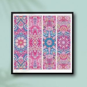 Mandala Stripes Cross Stitch Pattern - Instant PDF download
