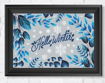 Hello Winter Cross Stitch Pattern - PDF Download