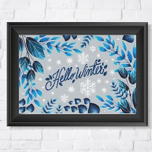 Hello Winter Cross Stitch Pattern - PDF Download