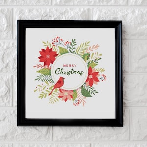 Merry Christmas Cross Stitch Pattern - Instant PDF download