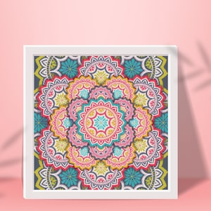 Layered Floral Mandala Cross Stitch Pattern - PDF Download