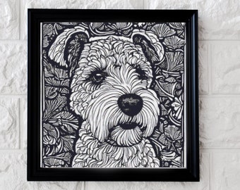 Nouveau Terrier Cross Stitch Pattern - Instant PDF download