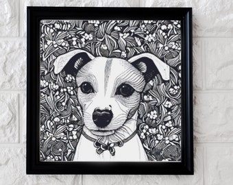 Nouveau Pup Cross Stitch Pattern - Instant PDF download