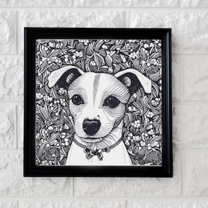 Nouveau Pup Cross Stitch Pattern - Instant PDF download