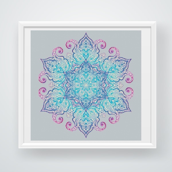 Star Mandala Cross Stitch Pattern - Instant PDF Download