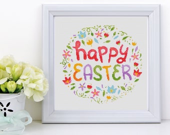 Happy Easter Cross Stitch Pattern - Etsy