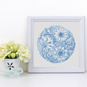 Schema punto croce Primavera Blu - Download PDF istantaneo