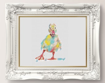 Pop Art Duck Cross Stitch Pattern - Instant PDF download