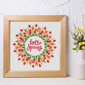 Hello Spring Cross Stitch Pattern