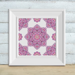 Jewel Mandala Cross Stitch Pattern - Instant PDF download