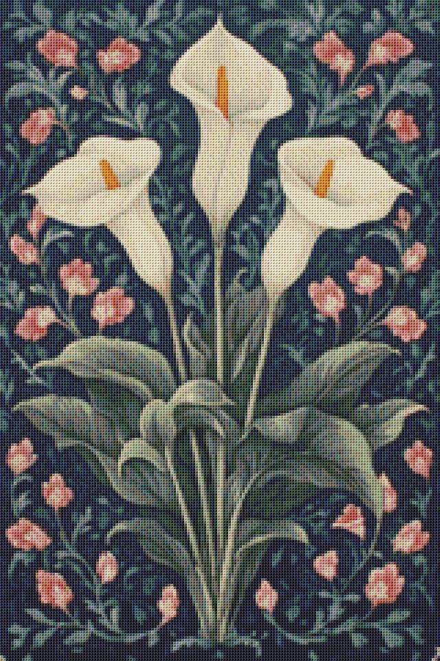 Victorian Lily Cross Stitch Pattern - PDF Download - Etsy Israel
