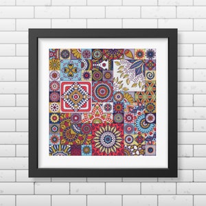 Mandala Tiles Cross Stitch Pattern