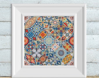 Mandala Circles Cross Stitch Pattern - PDF Download