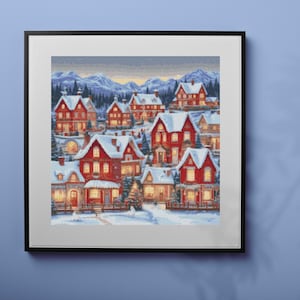 Christmas Village Cross Stitch Pattern - PDF Download