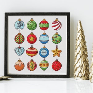 Bold Baubles Cross Stitch Pattern - Instant PDF download