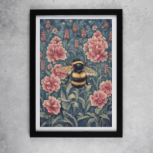 Victorian Bee Cross Stitch Pattern - PDF Download