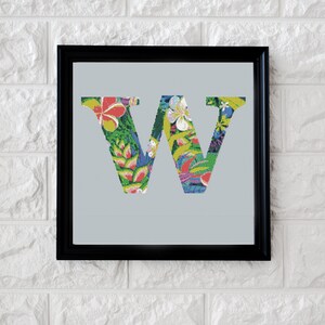 Letter W Tropical Alphabet - Cross Stitch Pattern - Instant PDF Download