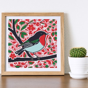 Funky Robin Cross Stitch Pattern - PDF Download