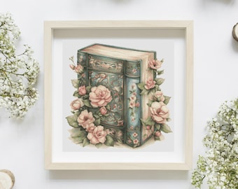 Antique Book Cross Stitch Pattern - PDF Download
