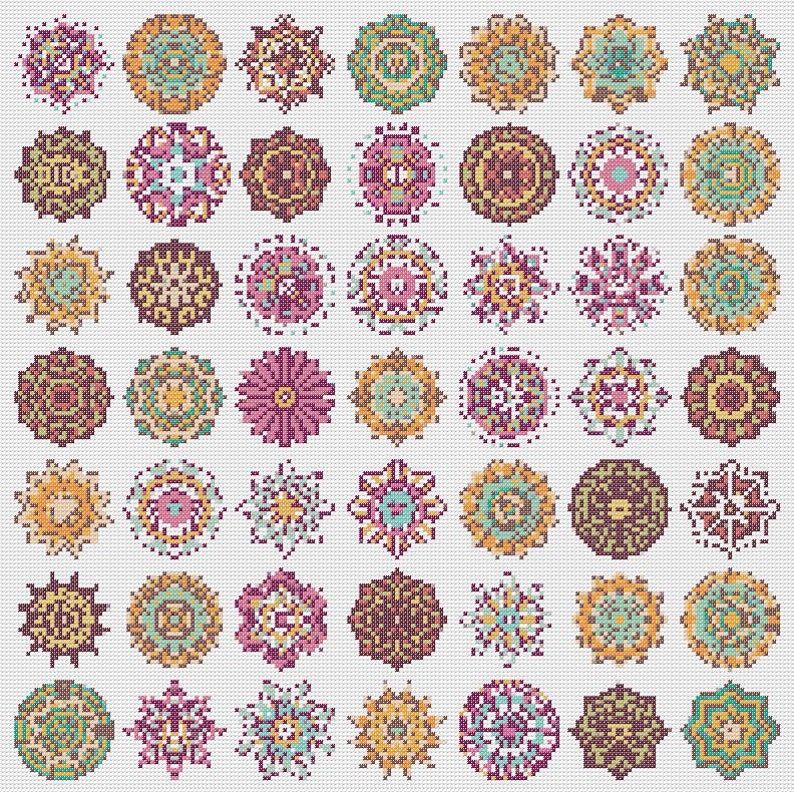 Mini Mandalas Cross Stitch Pattern | Etsy