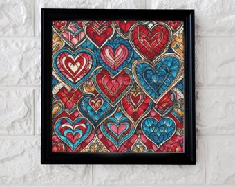 Wall of Hearts Cross Stitch Patterns - PDF Download