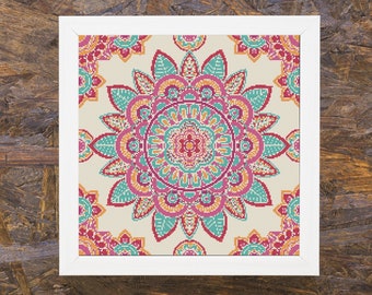 Padrão de ponto cruz de mandala quente - download instantâneo de PDF