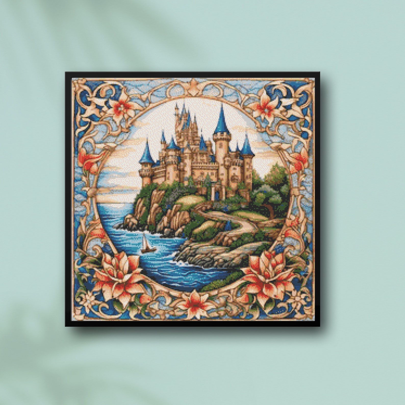 Seaview Castle Cross Stitch Pattern - PDF Download Pattern - Etsy