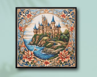 Seaview Castle Cross Stitch Pattern - PDF Download Pattern